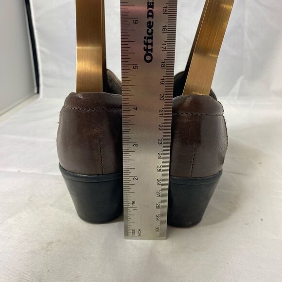 Clarks Bendables Loafer Shoes Women's 8m Brown Leather Slip On 2.25" Heel - Picture 4 of 8